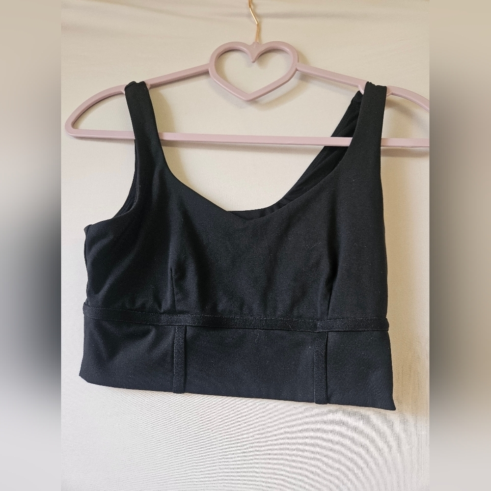 JoyLab -XS Black Sports Bra with Wide Straps and Scoop Neckline